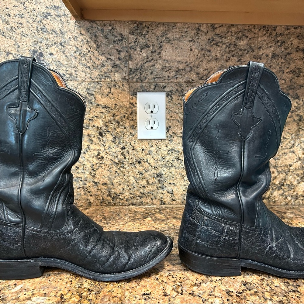 Men's Vintage Black Elephant Cowboy Boots - Picture 10 of 16